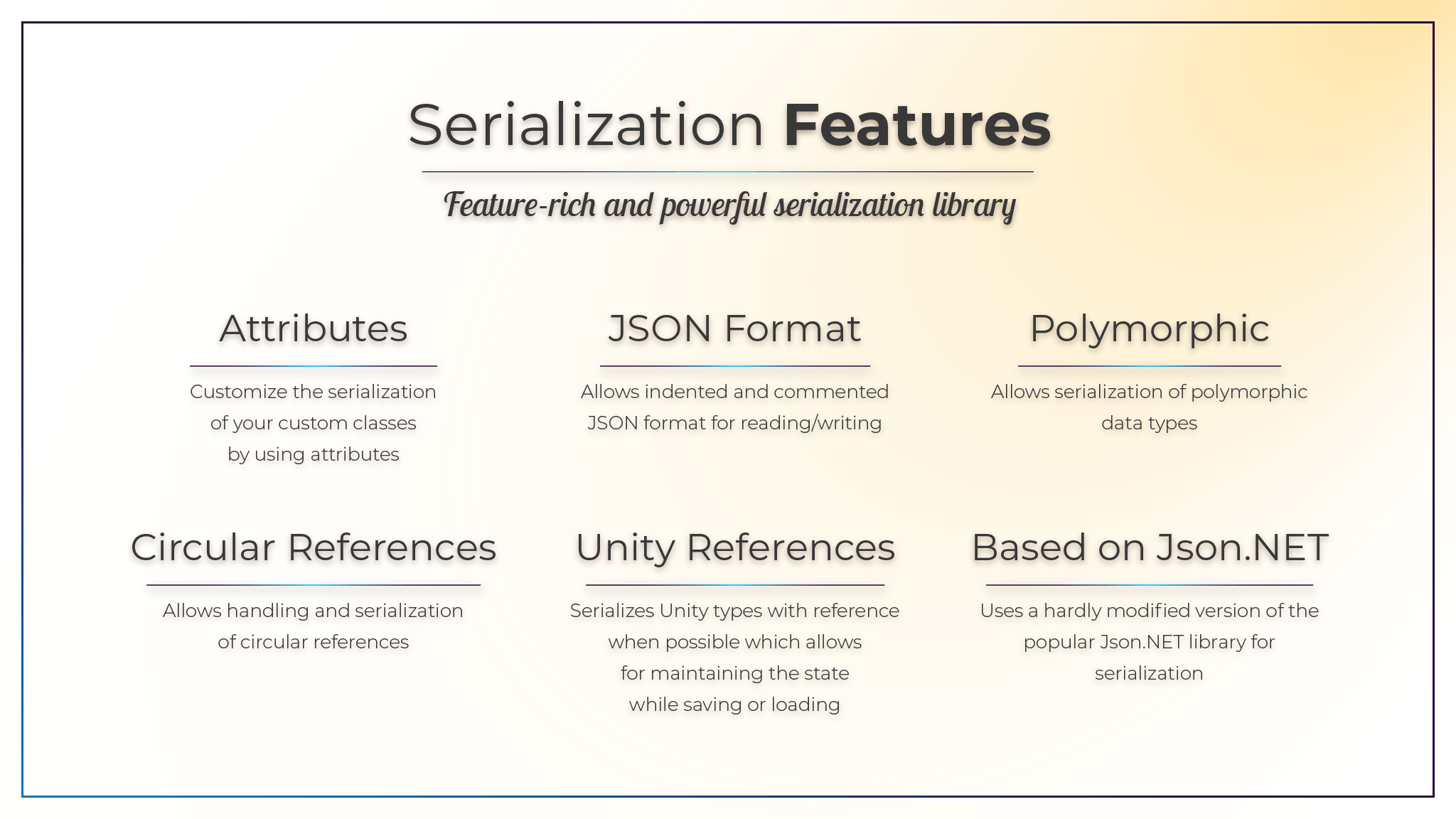 Feature-rich serialization